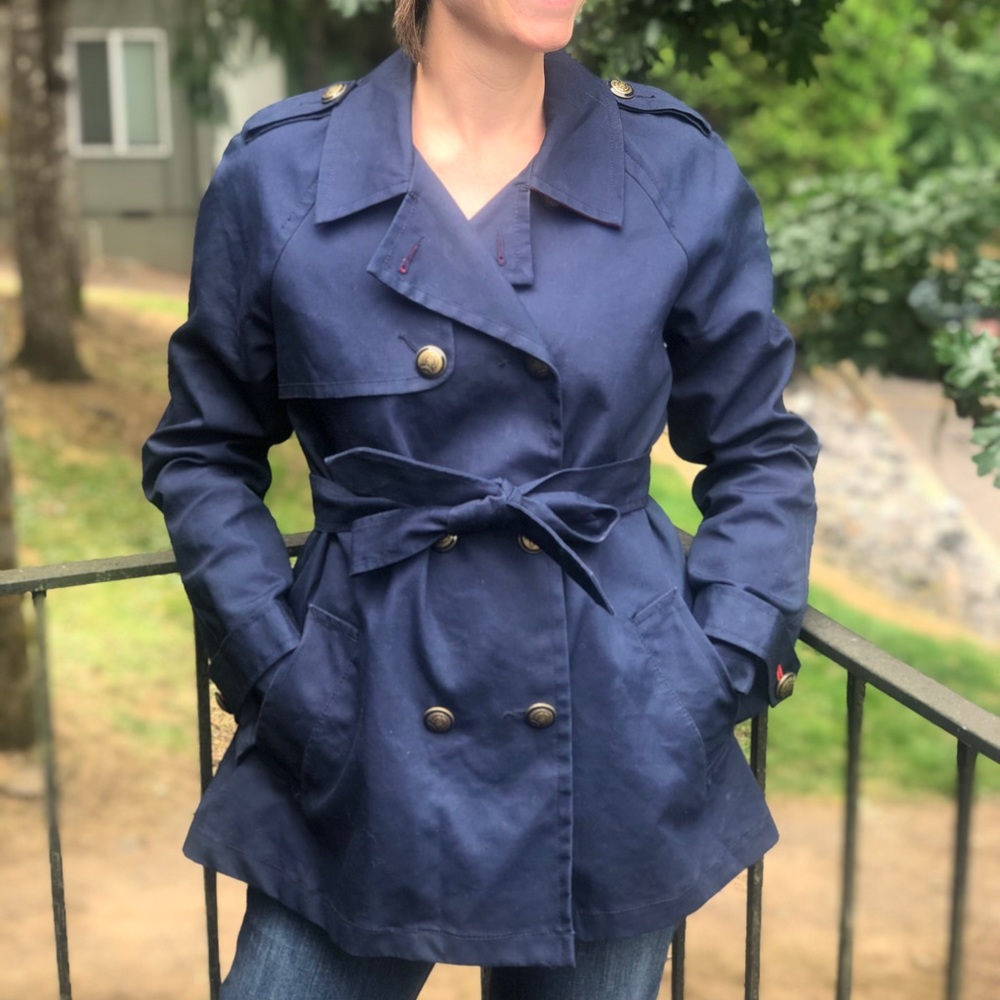 Tommy Hilfiger Navy Blue Trench Coat